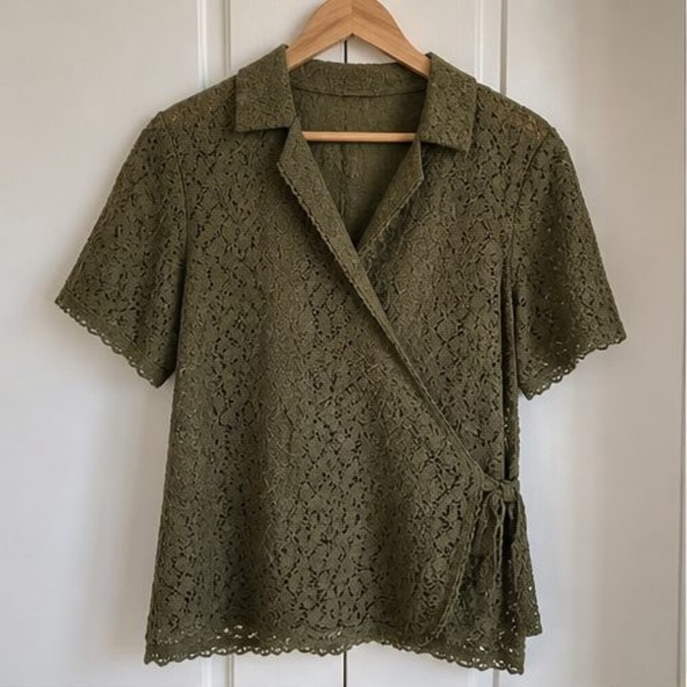 Olive Ruffle Blouse